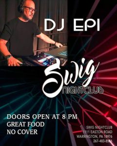 A flyer for dj epi's swiv nightclub.