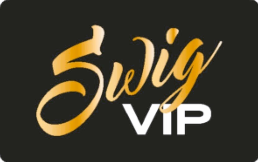 5 swig vip logo on a black background.